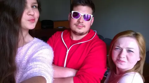 Konrad with two students in Poland